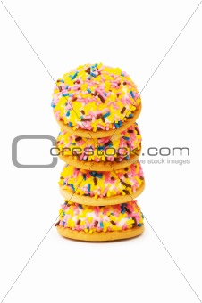Cup cake stacks isolated on the white background