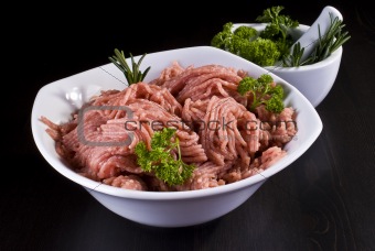 Bowl of minced pork 