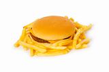 Cheeseburger isolated on the white background