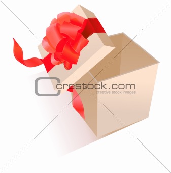 Realistic gift box with bow
