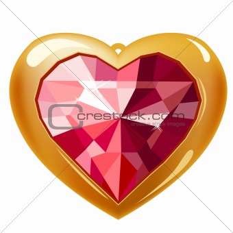 Ruby gold heart