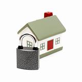 miniature house with lock
