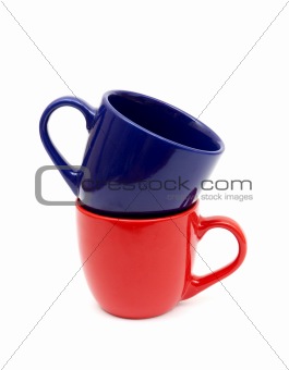 Color cups on a white background.
