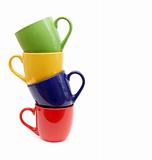 Color cups on a white background.
