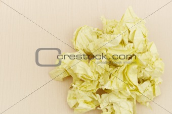 yellow crumpled paper