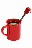 red mug from coffee