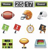 Vector American football / gridiron icon set. Part 1
