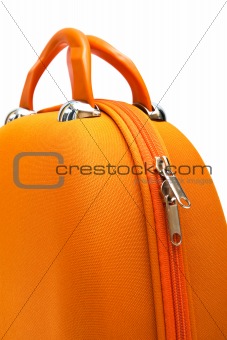 orange large suitcase