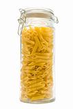 macaroni in glass jar