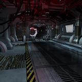inside a futuristic scifi spaceship