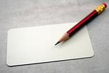 Blank visit card with pencil