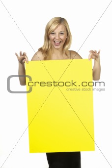 woman with empty sign