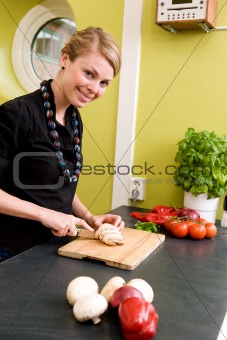 Woman Cutting Vegetables