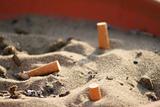 ashtray in sand