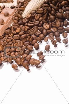 coffee beans and chocolate