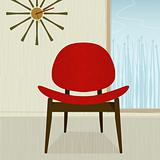 Retro-stylized red chair (Vector)