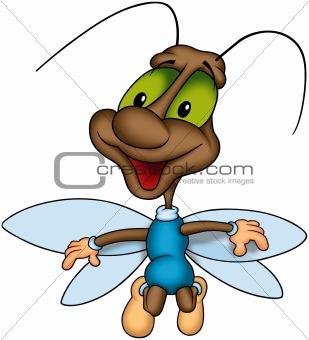 Flying happy bug