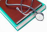 Stethoscope on a medical book