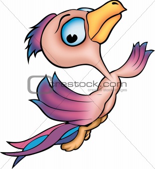 Pink flying parrot