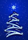 Stylized Christmas Tree Illustation - Blue