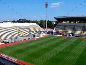 Empty soccer stadium