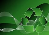 Recycle symbol with background