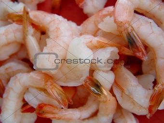 Background of cooked shrimp