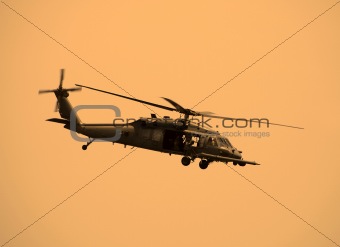Modern attack helicopter