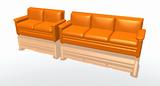 orange sofas