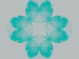 Abstract cyan flower