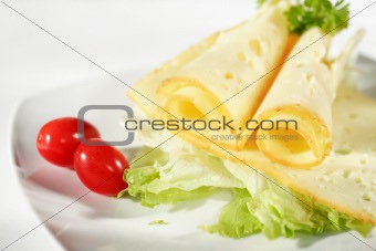 Cheese with salad