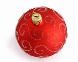 Red Christmas ball with pearls
