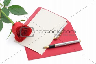 Love letter with rose