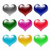 3d colour hearts