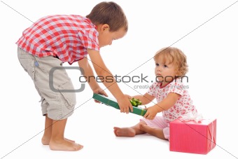 Kids with presents