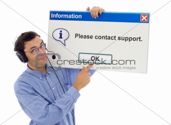 Friendly support with computer mesage