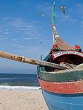 Fisherman boat on the sand