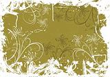 Grunge floral background with blots, vector