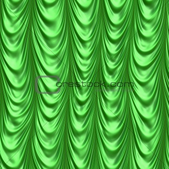 Green silk curtains
