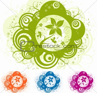 Abstract floral element for design, vector