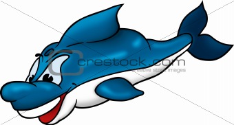 Smiling and clever dolphin