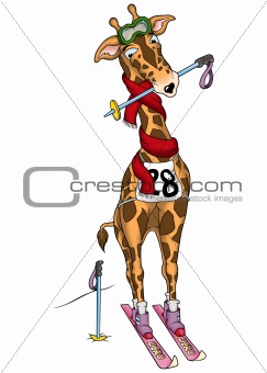 Giraffe skier