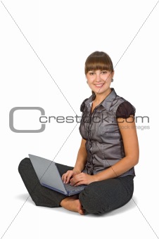 Beautiful businesswoman with laptop