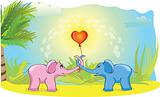 Blue and pink elephant