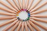closeup of colored pencils