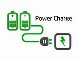 battery charge with plug vector