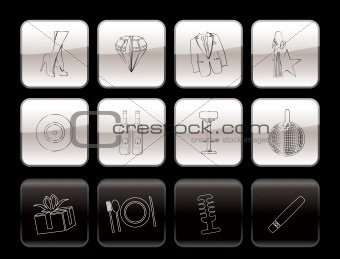 Luxury party and reception icons