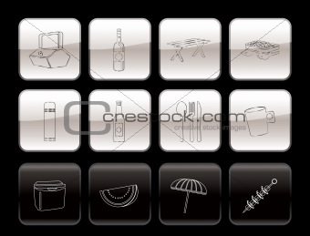 Picnic and holiday icons