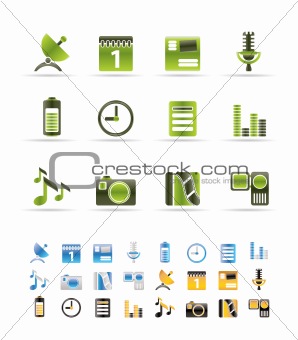 Mobile phone performance icons