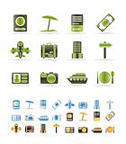 travel, trip and holiday icons